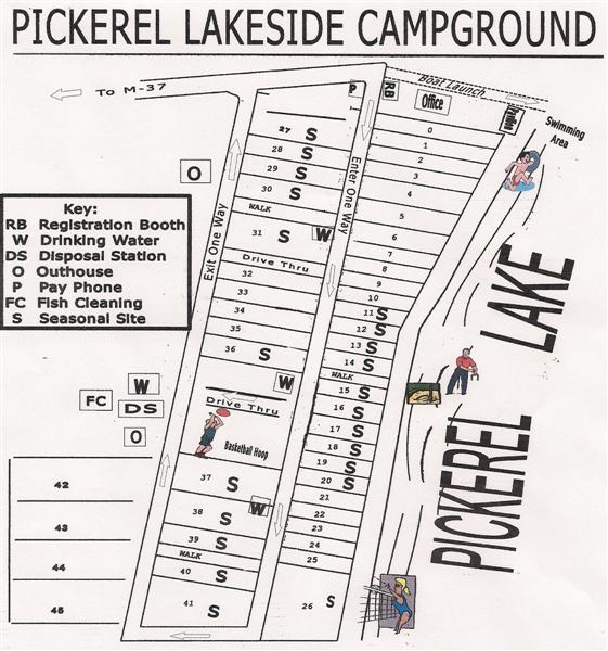 Pickerel Lakeside Campground Map